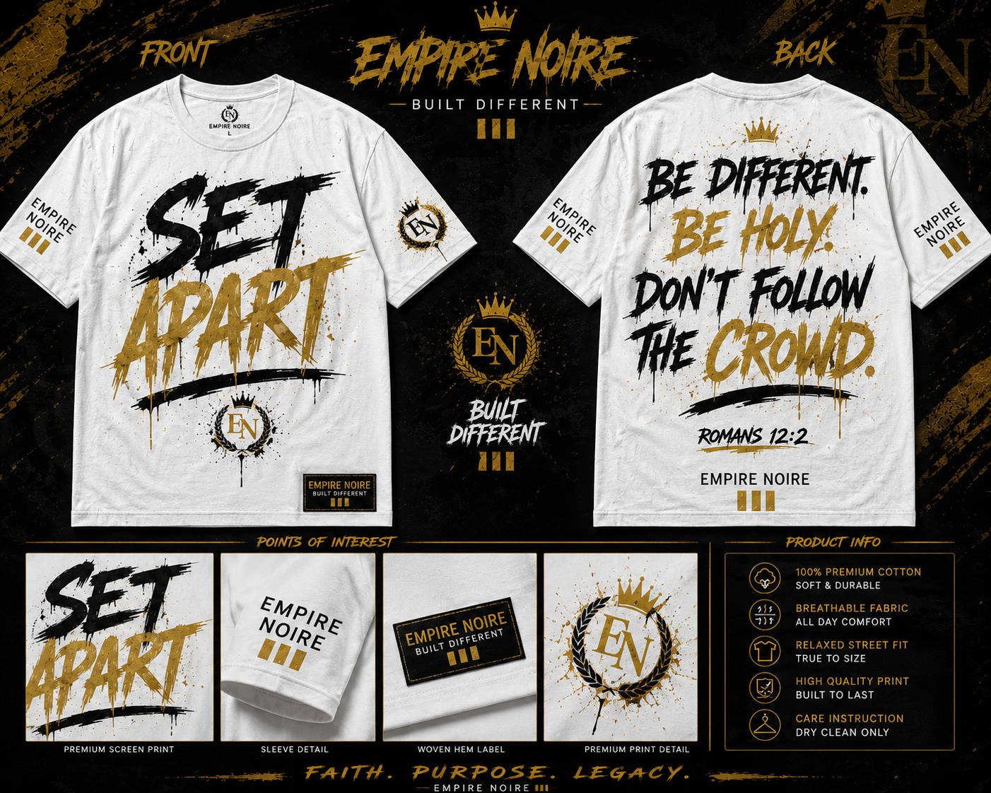 SET APART TEE — EMPIRE NOIRË