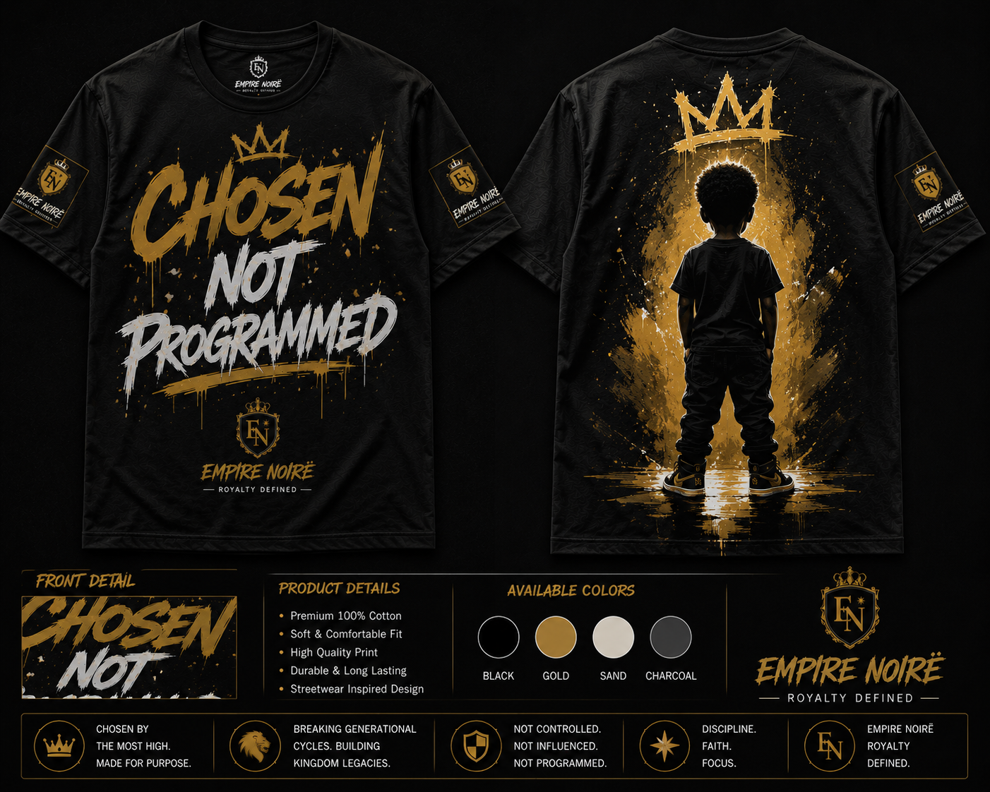 Empire Noirë “Chosen Not Programmed” official shirt